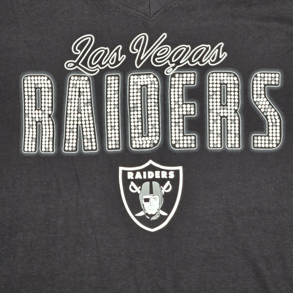 Las Vegas Ladies Raiders Black Football 47 Short-sleeved T-Shirt (NWT) - Picture 4 of 8